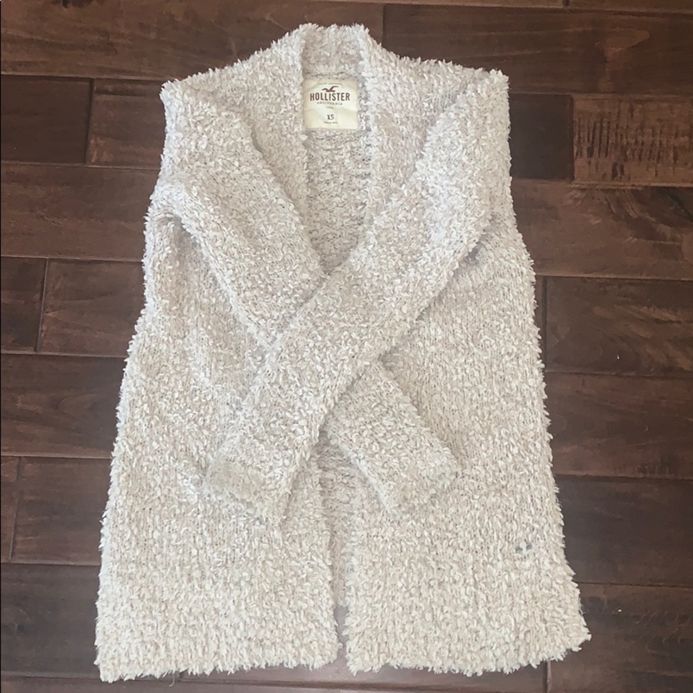 Hollister Cream Fuzzy Cardigan